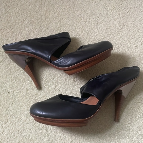 Leifsdottir Black Leather Ankle Wrap Heels - Picture 11 of 11